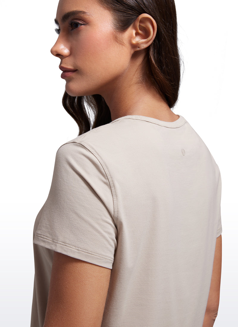 Pima Cotton Classic-Fit Cropped Short Sleeve