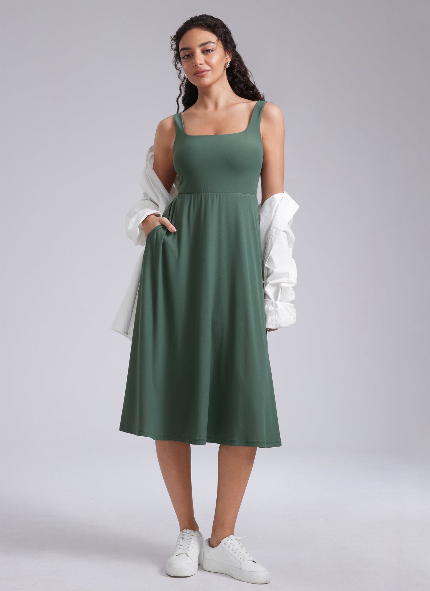 Cloudweight Double Lined Pocket Midi Dress