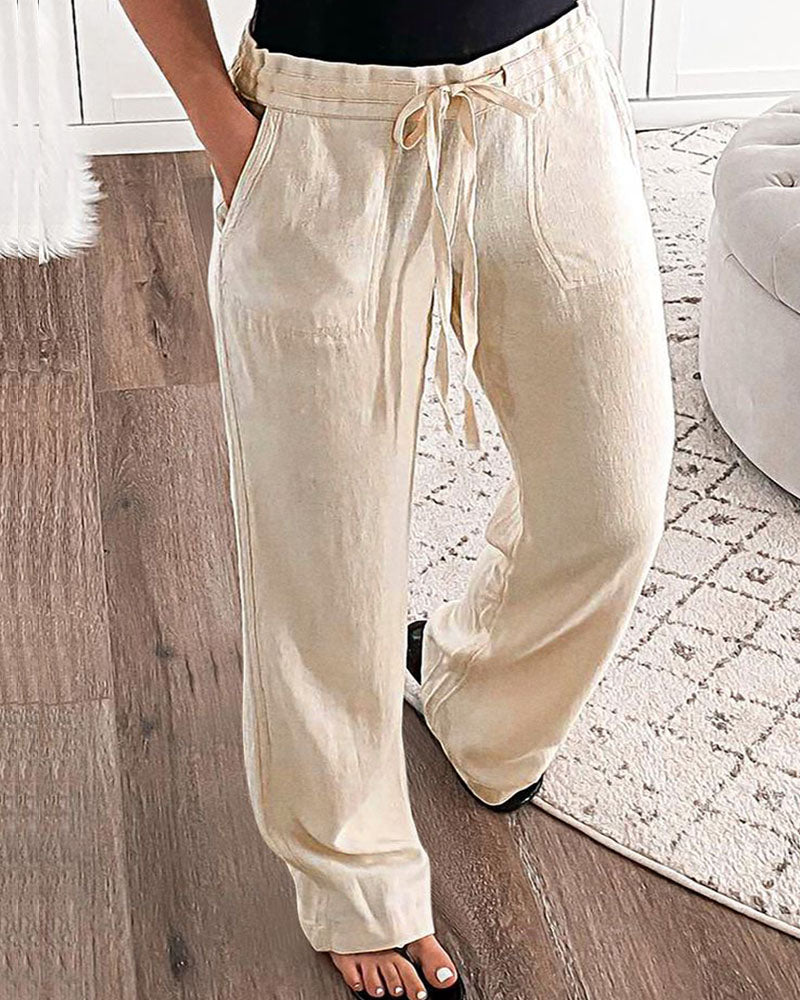 Solid color casual pants