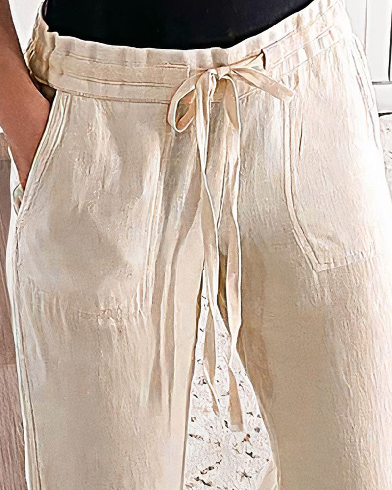 Solid color casual pants