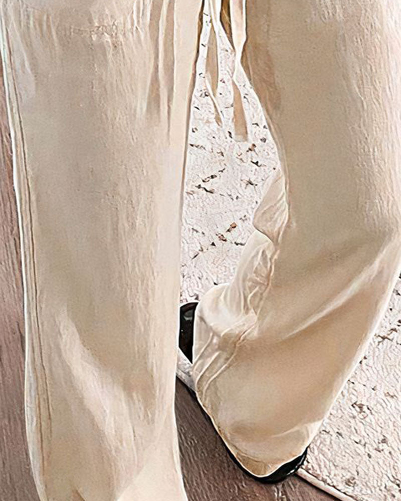 Solid color casual pants