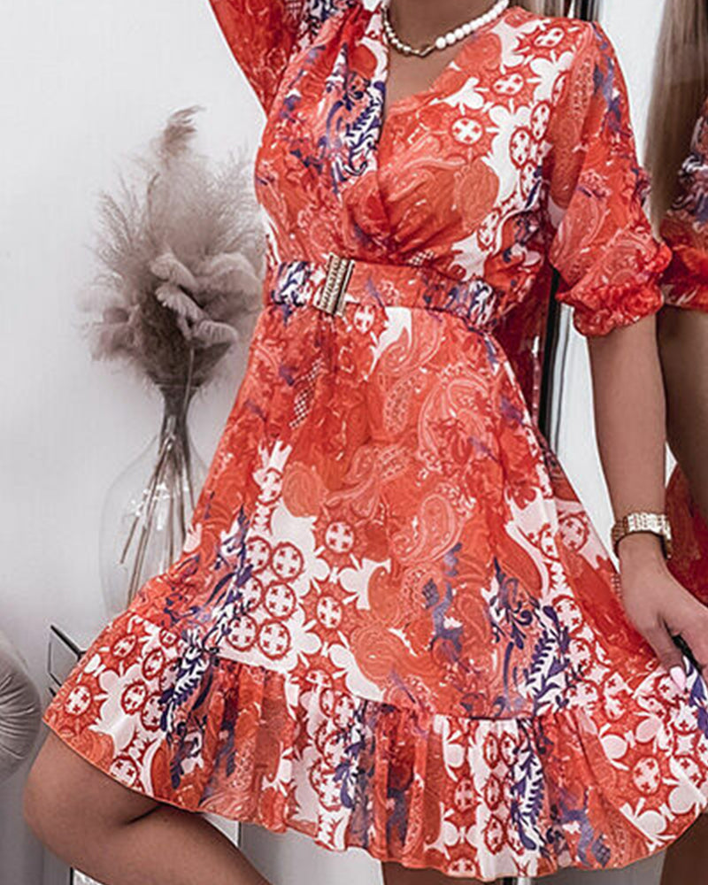 Fashion print elegant dress