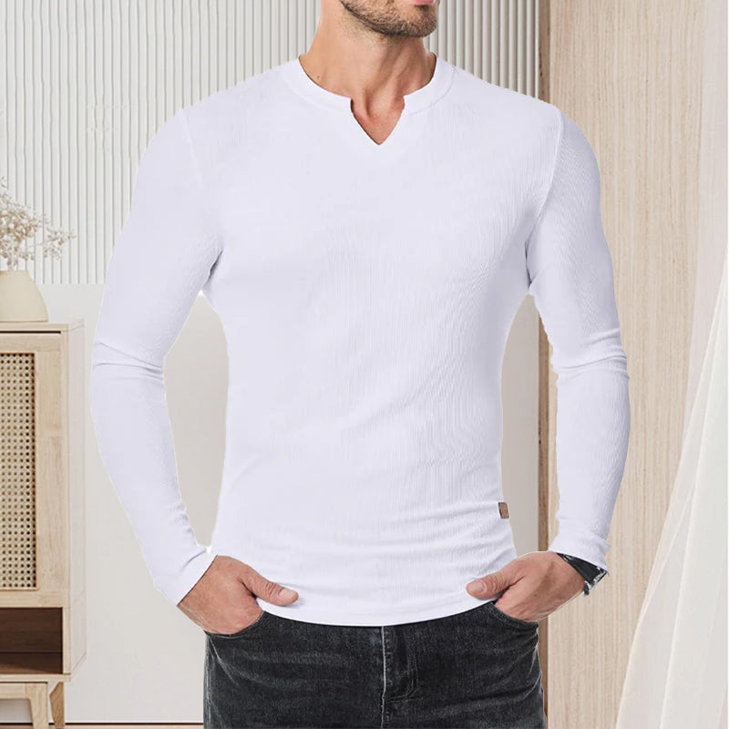 Men's Slim Fit V-Neck Longline Muscle Shirt
