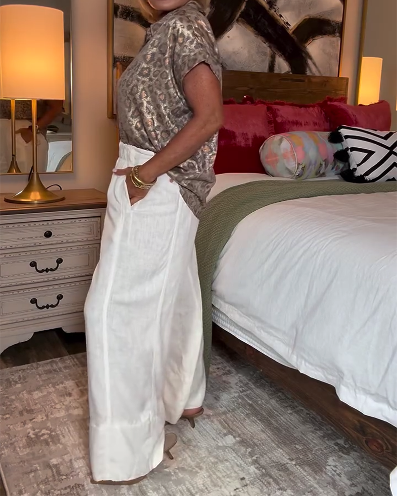 Casual Leopard Print Blouse