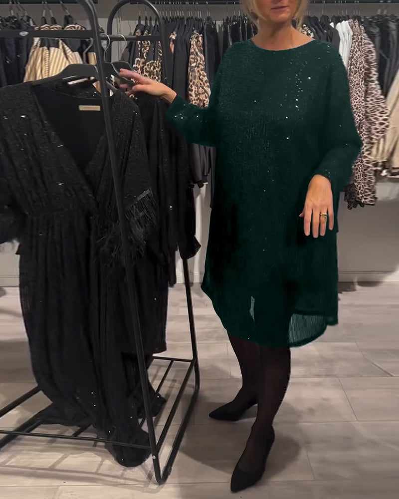 Elegant Backless Strappy Sequin Dress