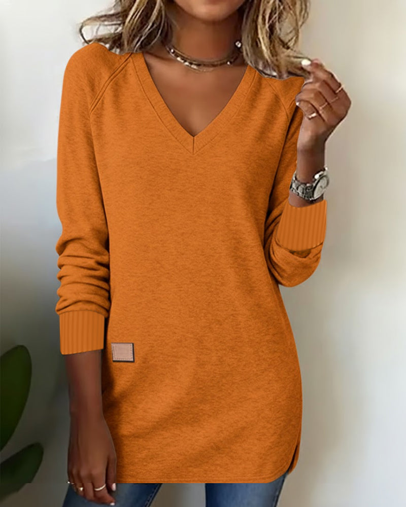 V-Neck Fashion Sweatshirt