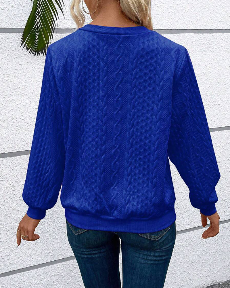 Casual solid color long sleeve zipper sweatshirt