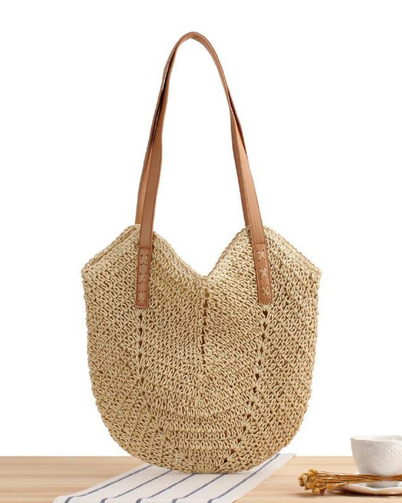 Tote Crossbody Straw Bag