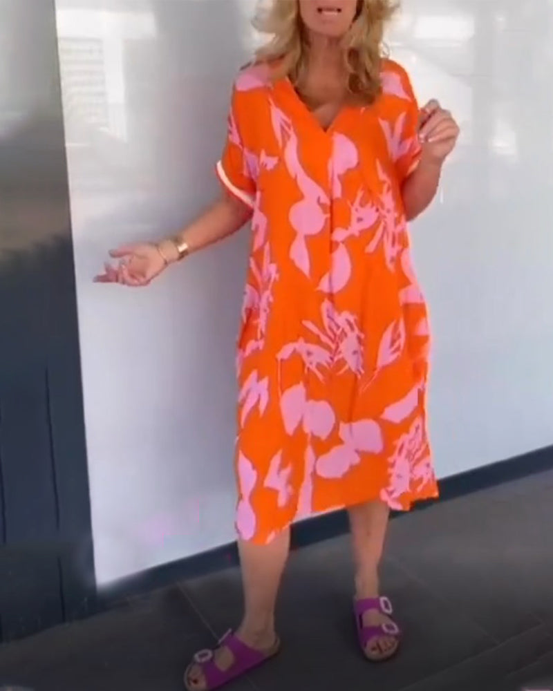 Casual loose printed dress