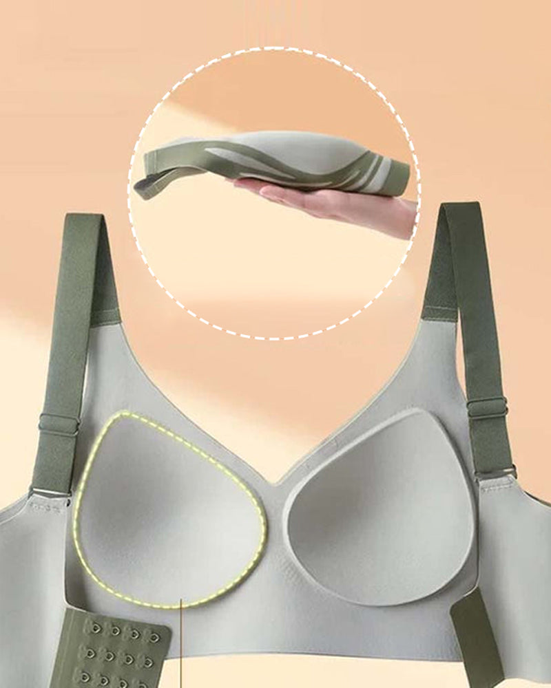 Lifting anti-sagging wireless push-up bra