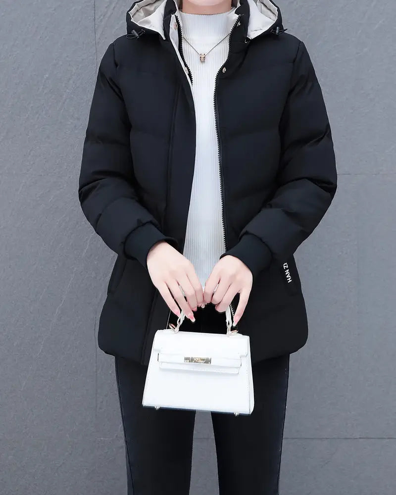 Casual Solid Color Warm Hooded Jacket