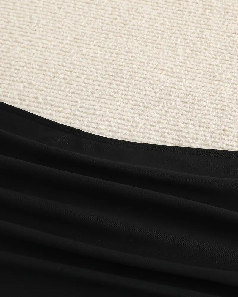 Pleated Solid High Waist Swimwear Bottom