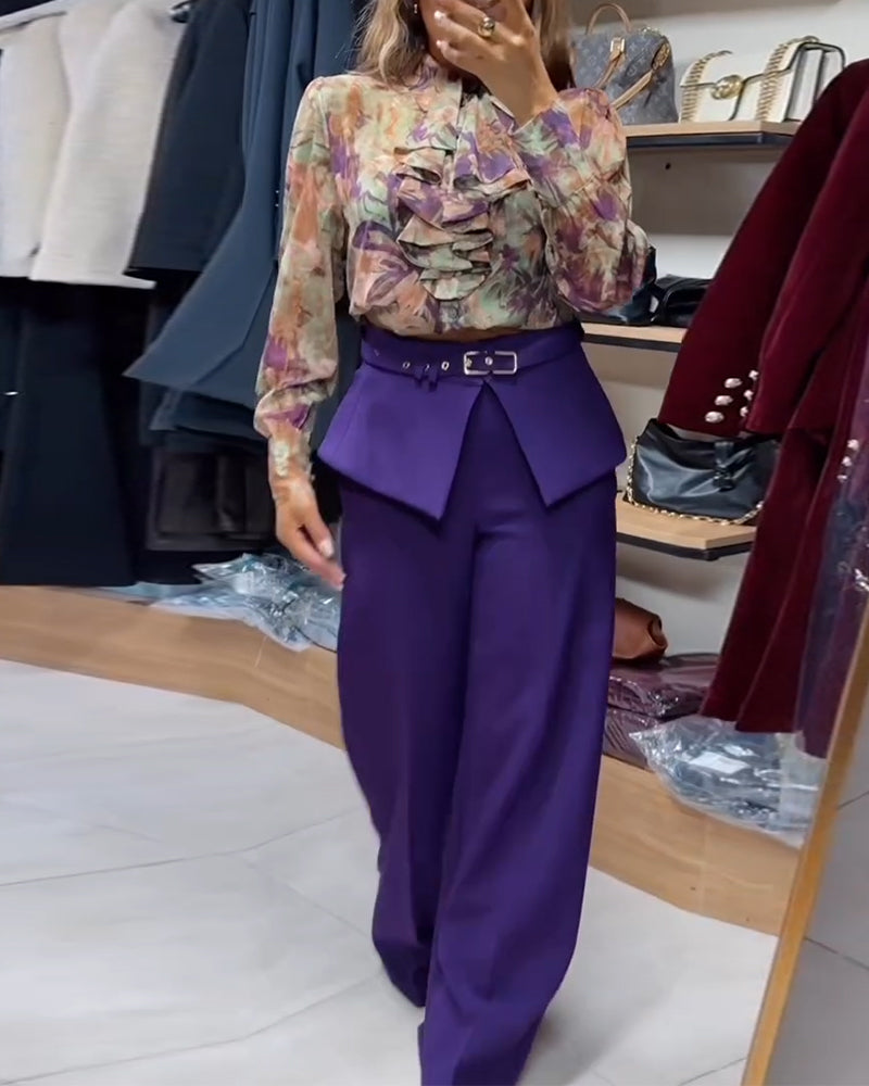 Stylish Straight-Leg Suit Pants