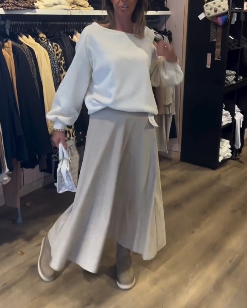 Cold Shoulder Simple Sweatshirt