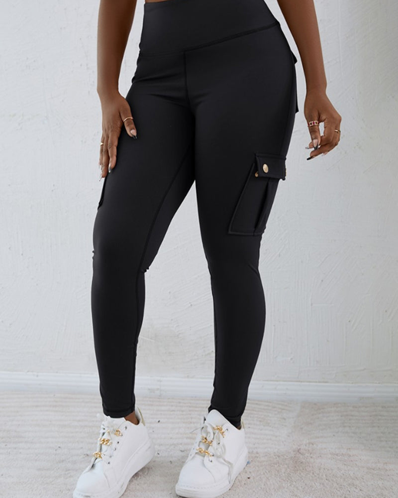 High waist quick dry pocket hip lift pants