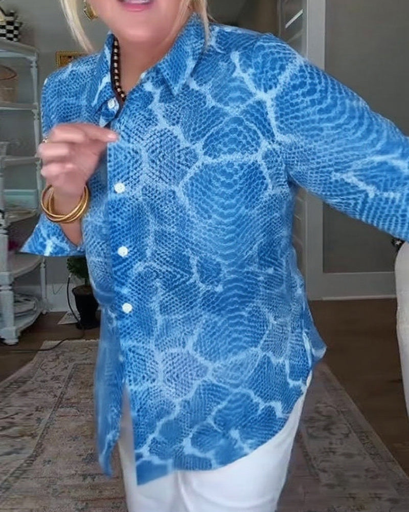 Buttoned Textured Blouse