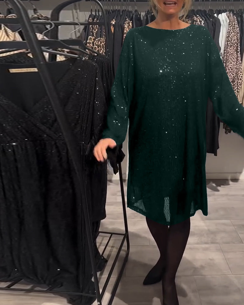 Elegant Backless Strappy Sequin Dress