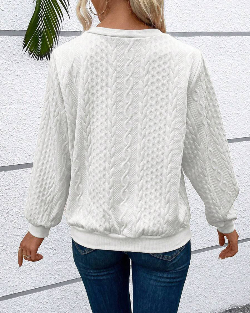 Casual solid color long sleeve zipper sweatshirt