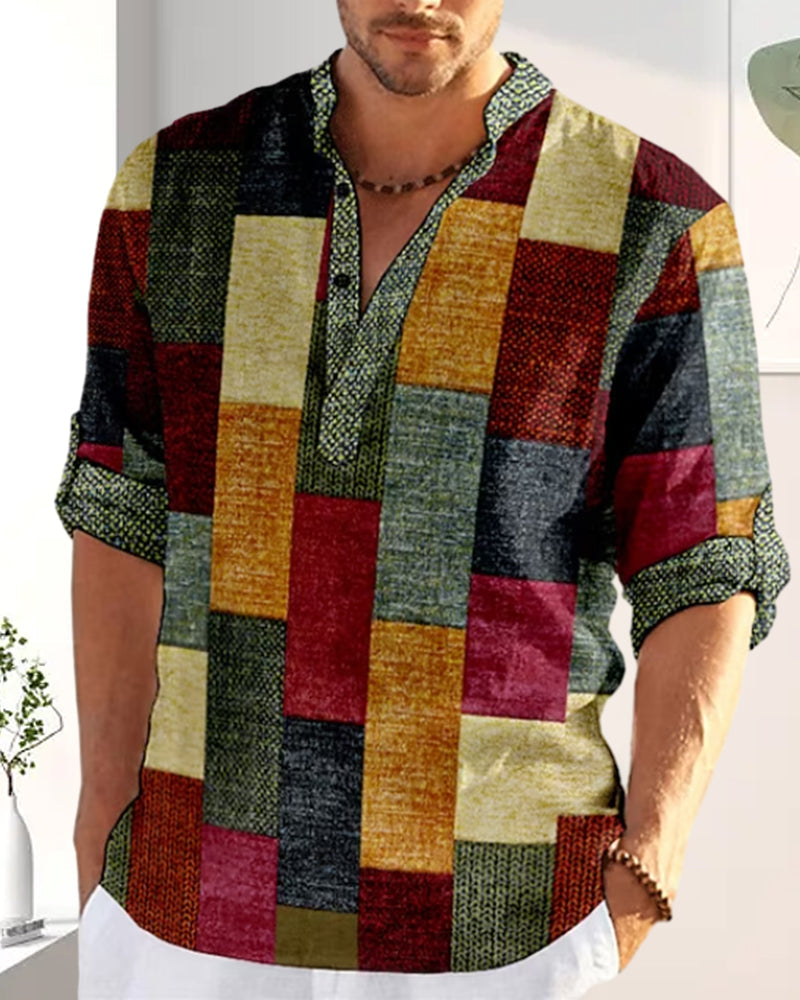 Color block half sleeve shirt