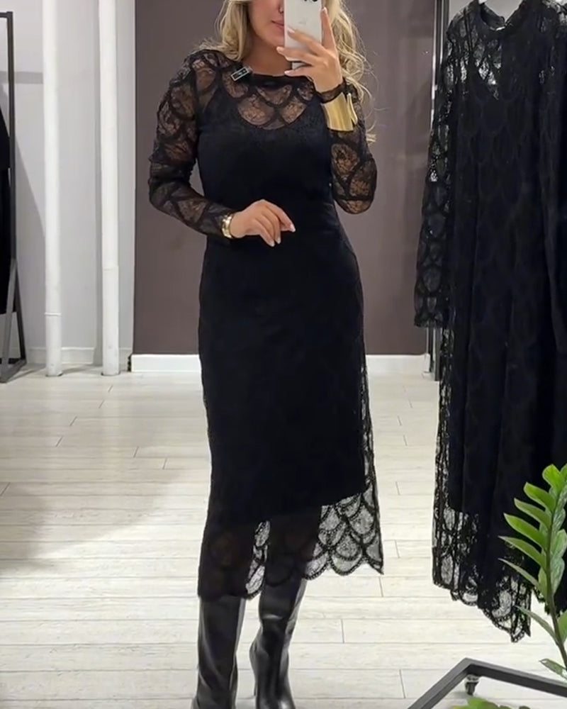 Lace Cover Up & Cami Dress Set