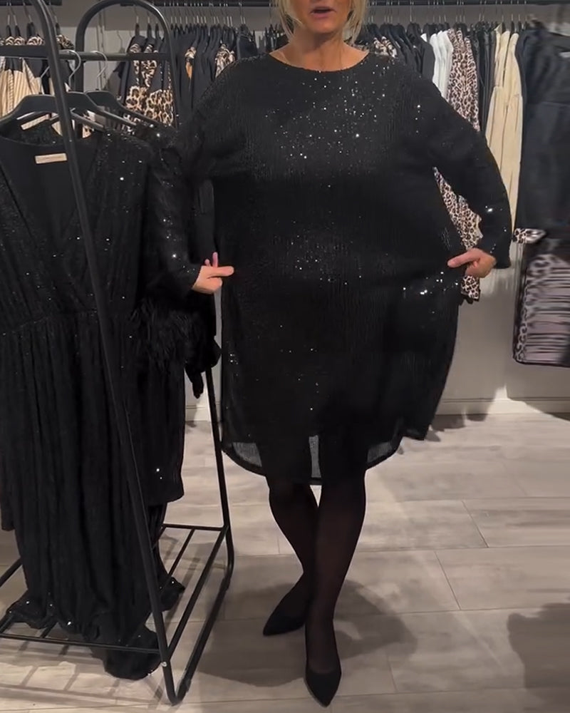 Elegant Backless Strappy Sequin Dress