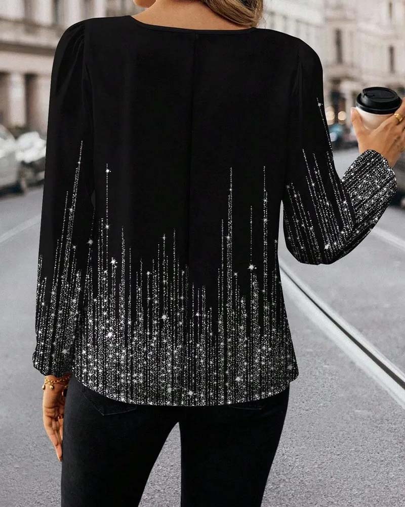 Casual Printed Long-Sleeve T-Shirt