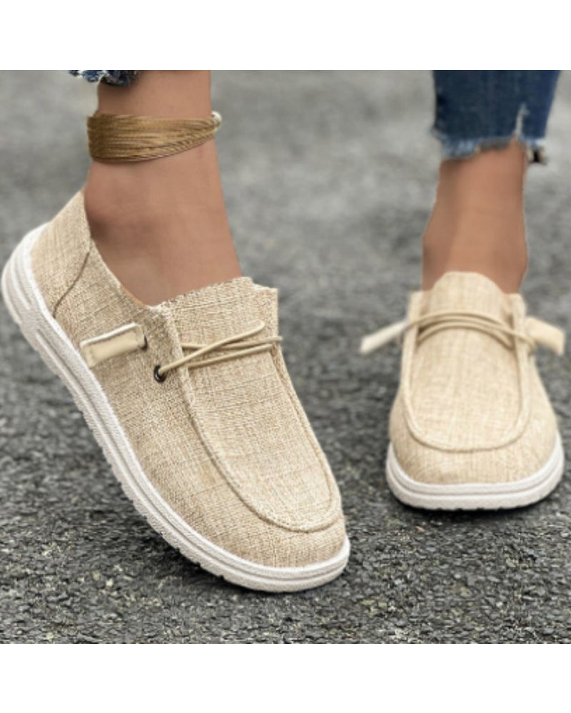 Casual solid color slip-on flats
