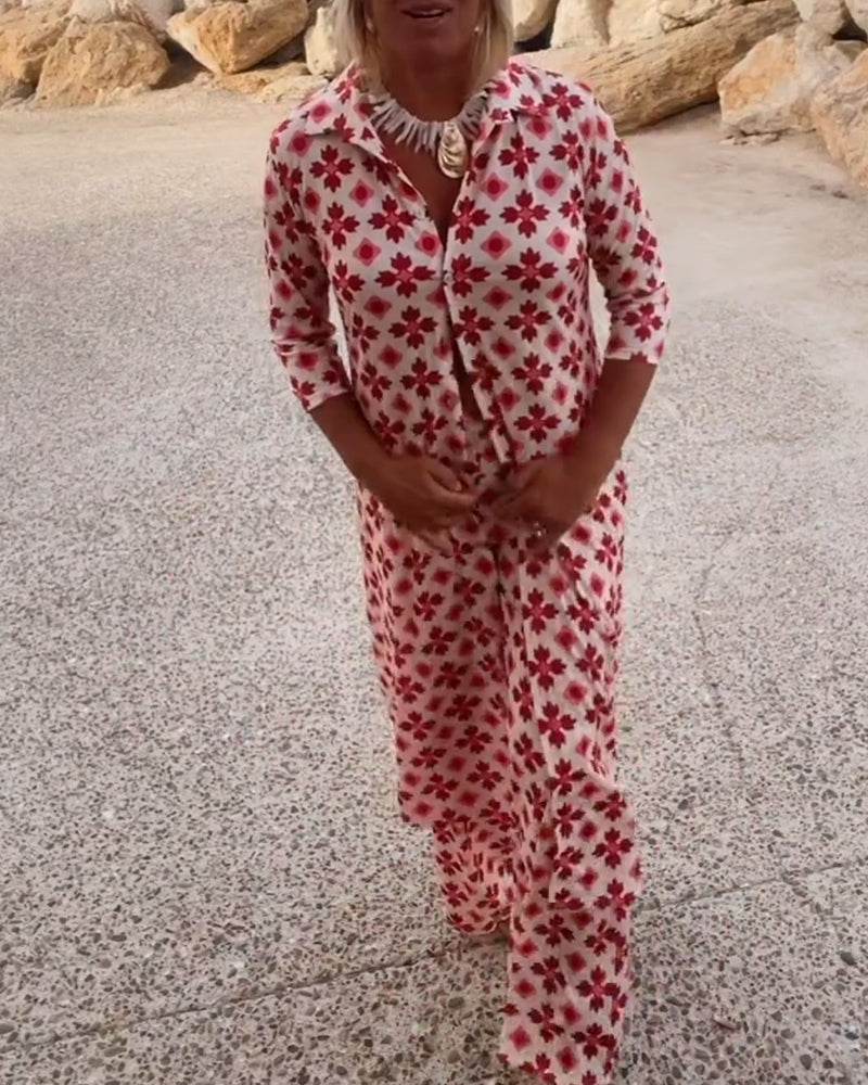 Fashion print two piece set