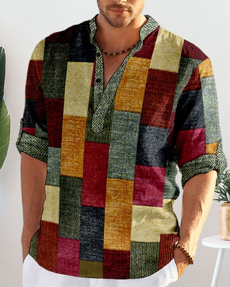 Color block half sleeve shirt