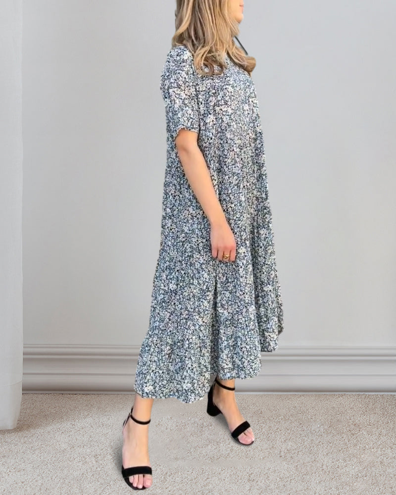 Short sleeve floral print dress