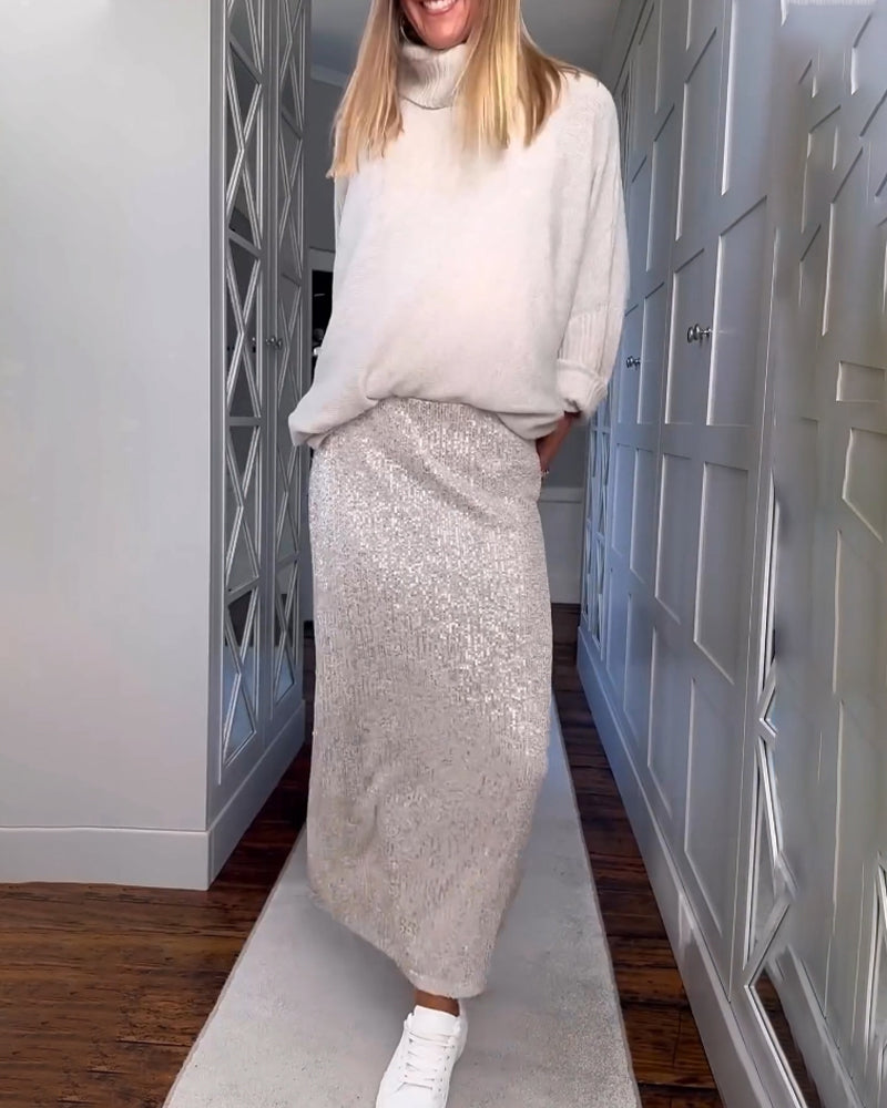 Solid color simple skirt