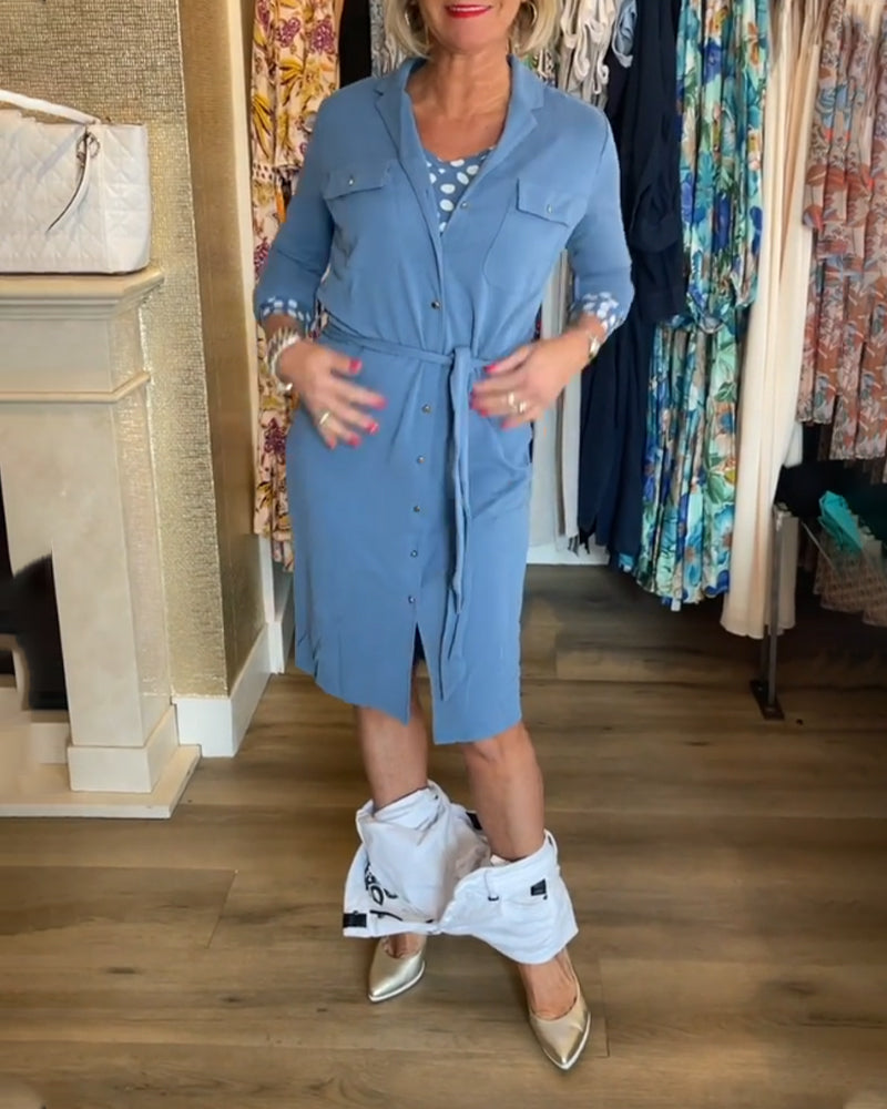 Casual solid color button down coat