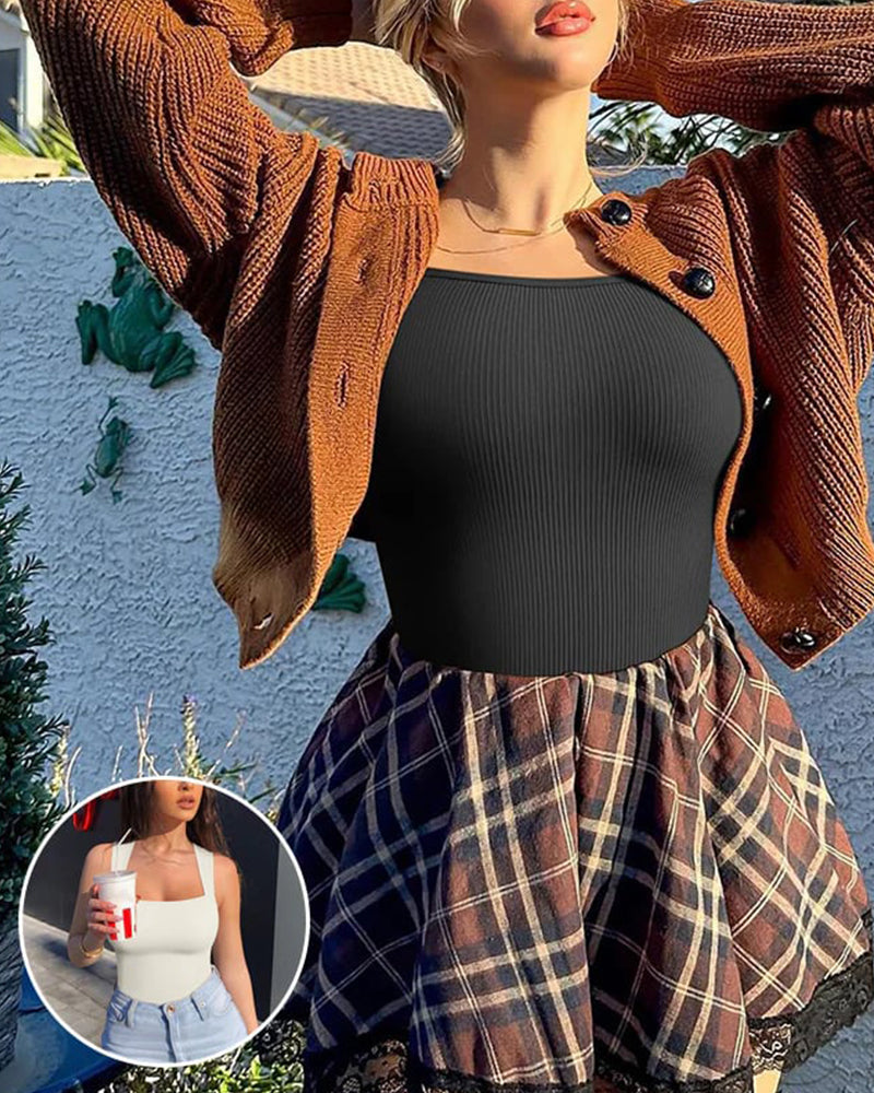 Solid color sleeveless tank bodysuit