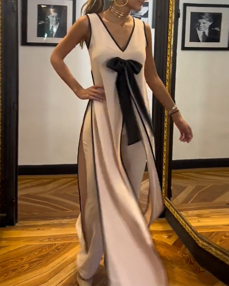 Temperament sleeveless bow set