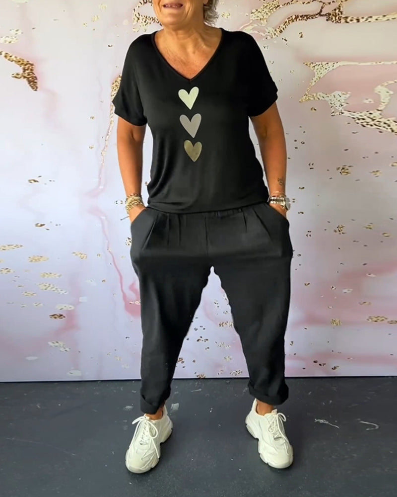 Solid color pocket comfort casual pants