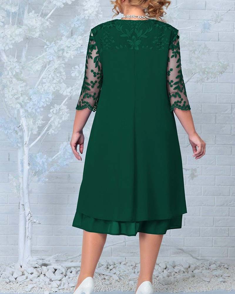 Casual Loose Embroidered Chiffon Dress