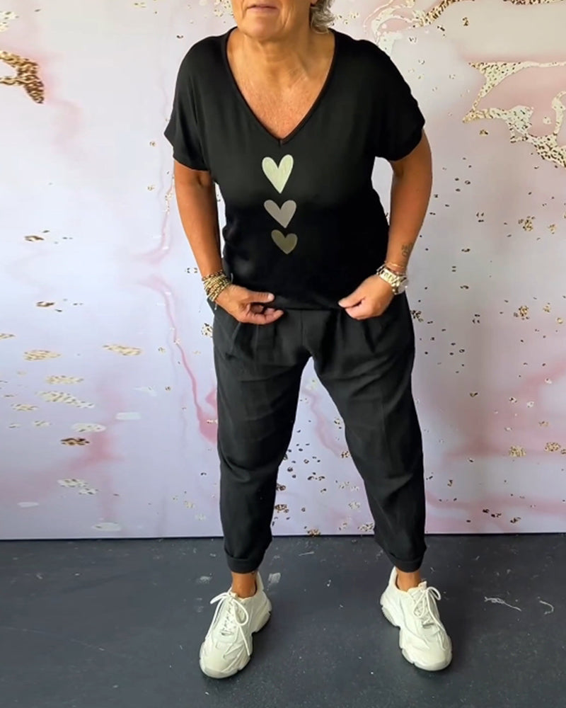 Solid color pocket comfort casual pants