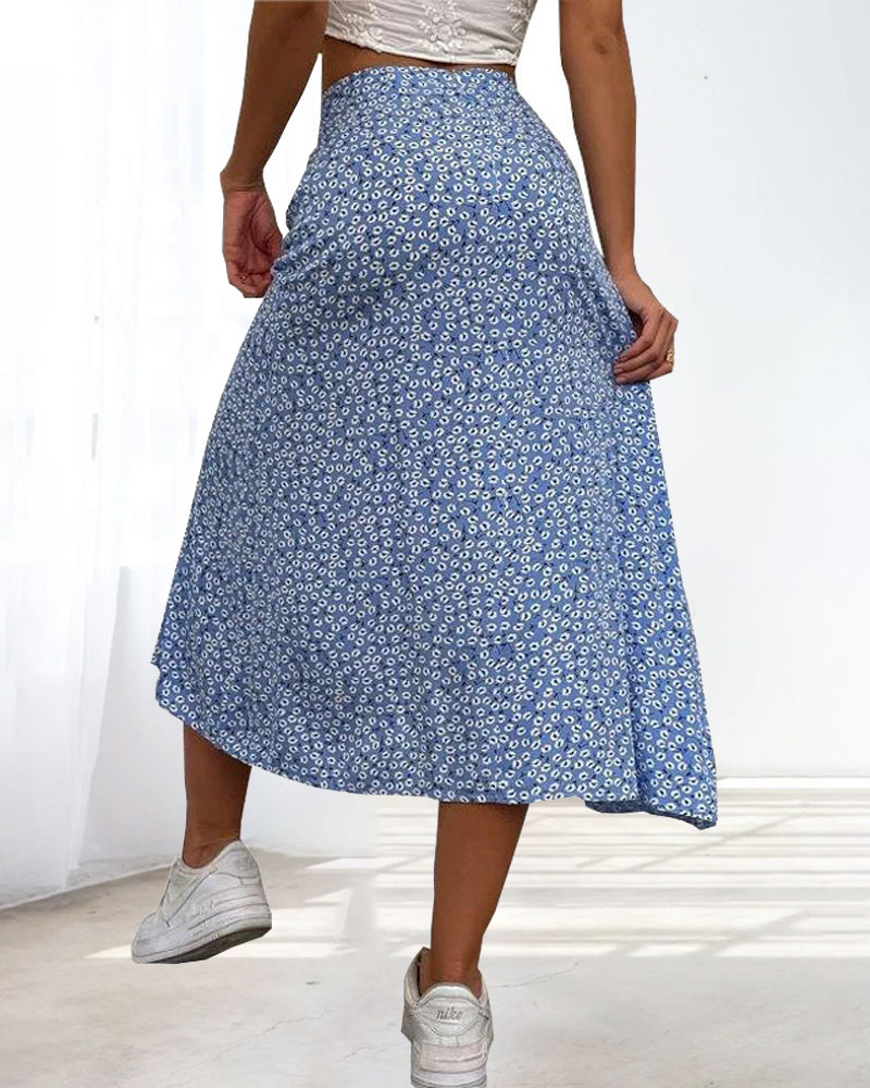 Slit mid waist bag hip skirt