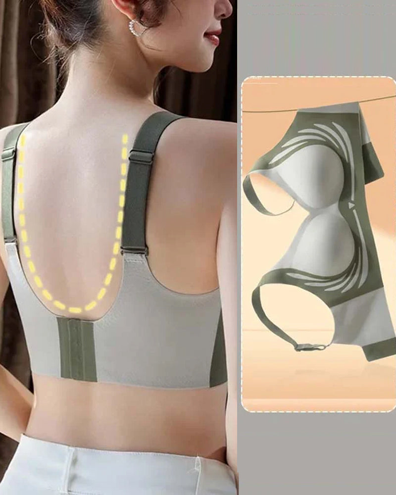 Lifting anti-sagging wireless push-up bra