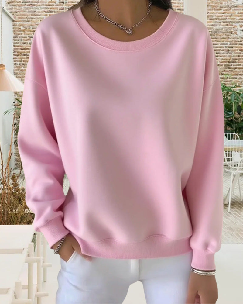Casual Solid Color Sweatshirt