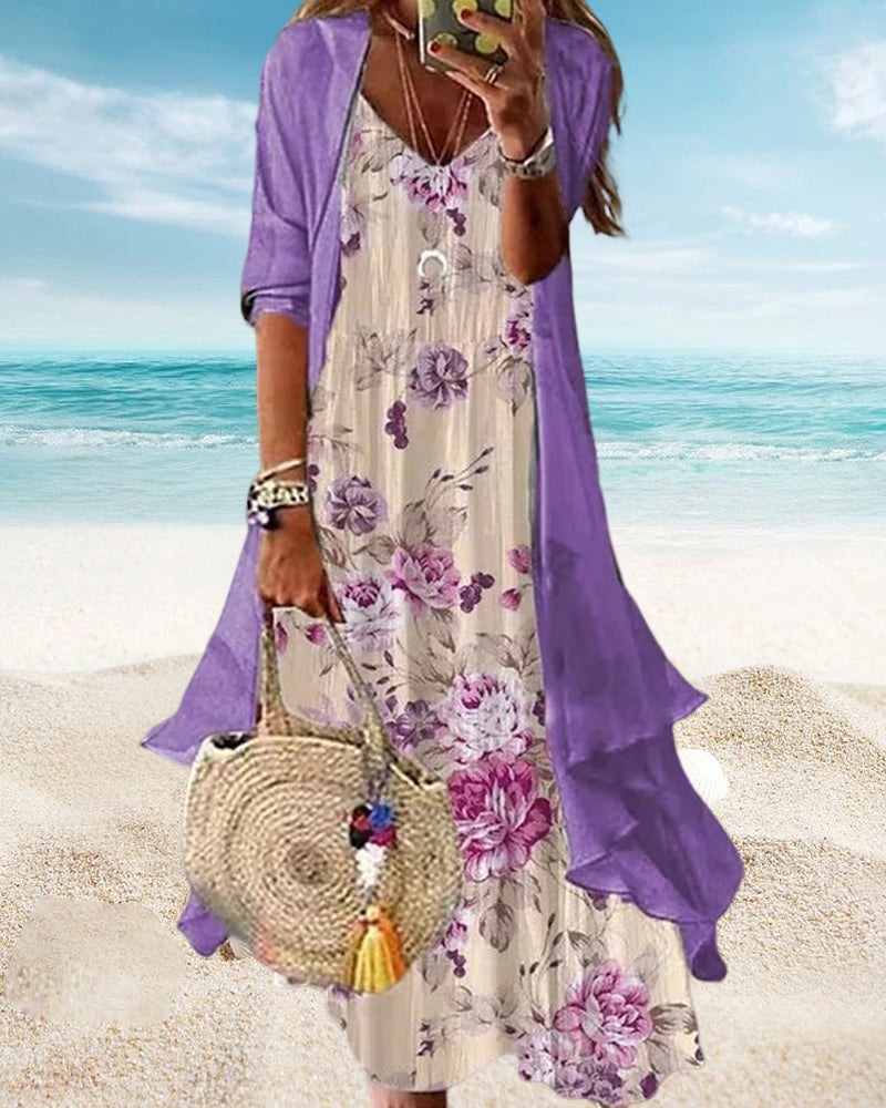 Vacation dress in floral print