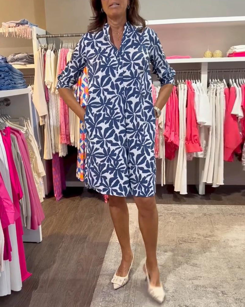 Above knee printed casual dress