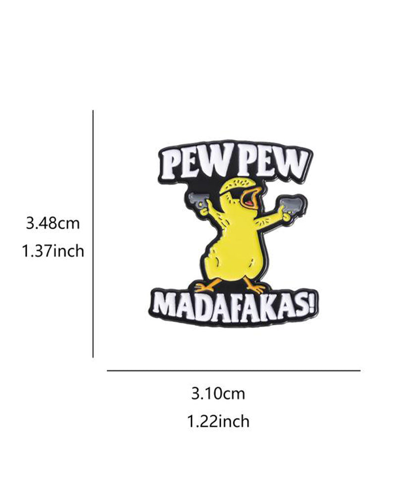 Letter & Cartoon Duck Design Brooch