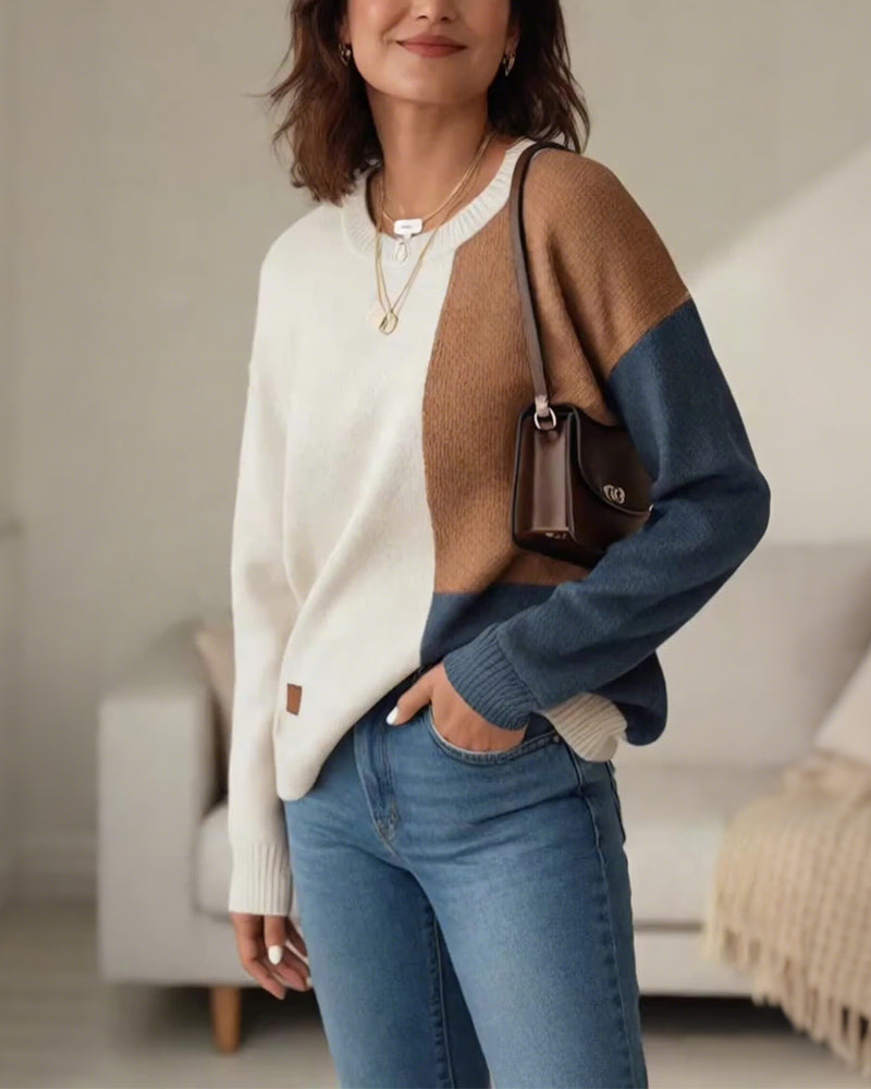 Color-Blocked Fashion Pullover