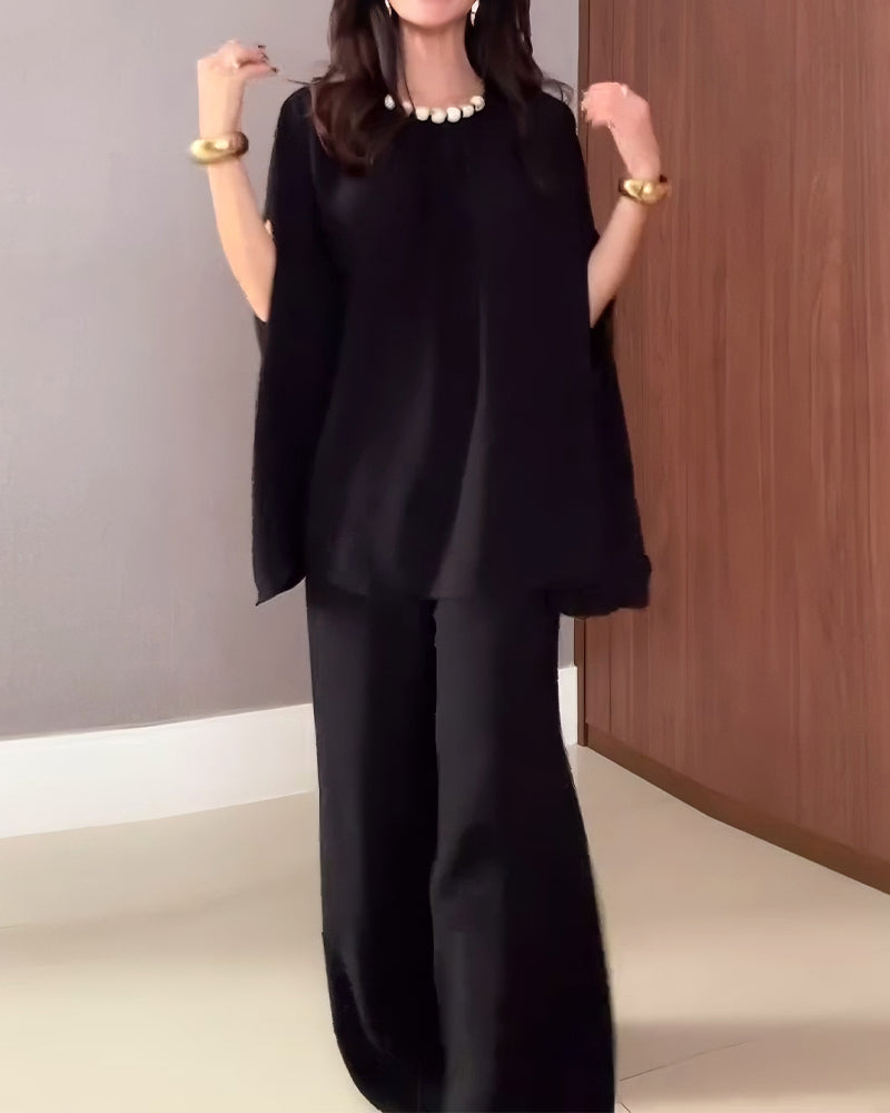 Beaded Fashion Design Loose Blouse