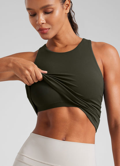 Butterluxe Built in Bra Scoop Neck Tank