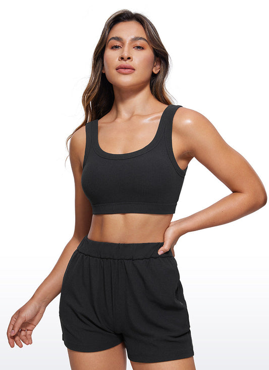 Ribbed U Back Sports Bra