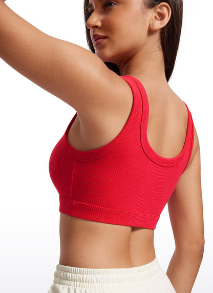 Ribbed U Back Sports Bra
