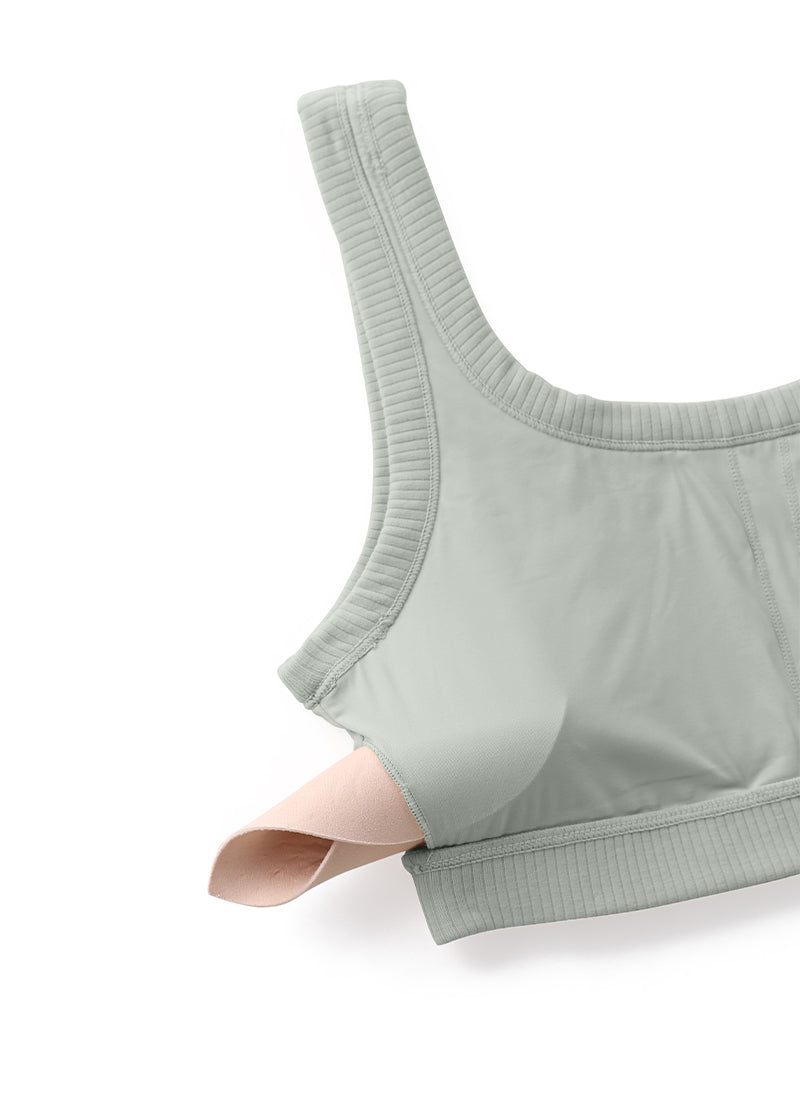 Ribbed U Back Sports Bra
