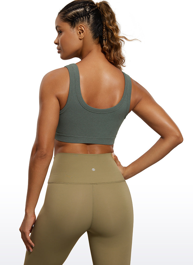 Ribbed U Back Sports Bra